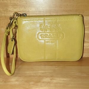 Coach Yellow Leather Wristlet